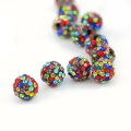 Couleur Mutic avec Boules Pavées Shamballa Résine Base Noire pour Accessoires de Vêtements, 4mm - 18mm, IB00197